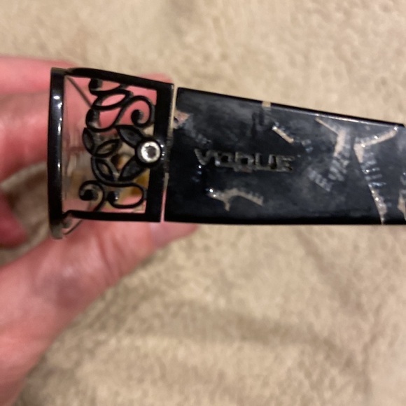 Vogue Glasses ๐ Black Plastic Frames with Rhinestones and Vogue zippered case - Picture 11 of 15